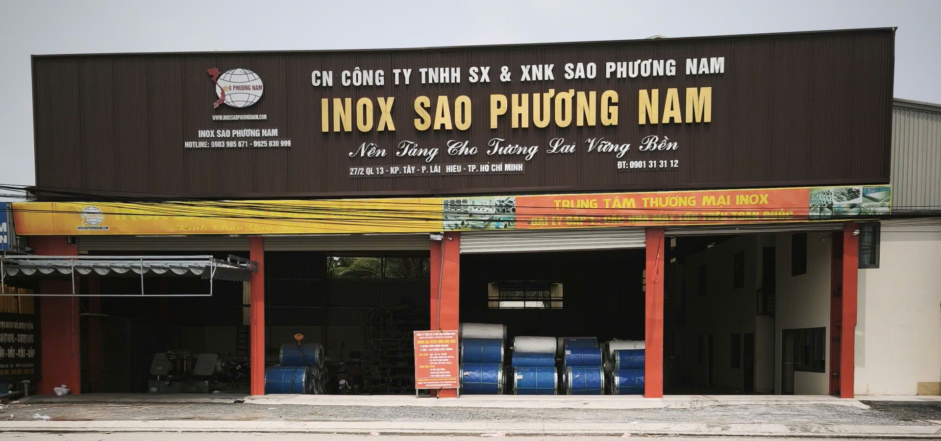 Cửa hàng Inox Sao Phương Nam tại 27/2 Quốc lộ 13, KP. Tây, P. Lái Thiêu, TP.HCM